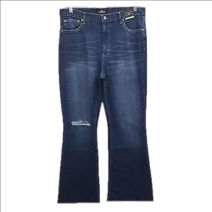New Jordache Women's High Rise Medium Wash Blue Distressed Flare Jean size 20